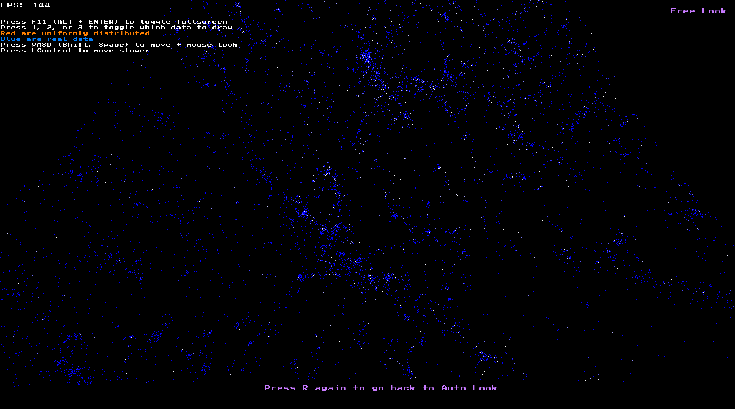 Screenshot of the galaxy visualization UI