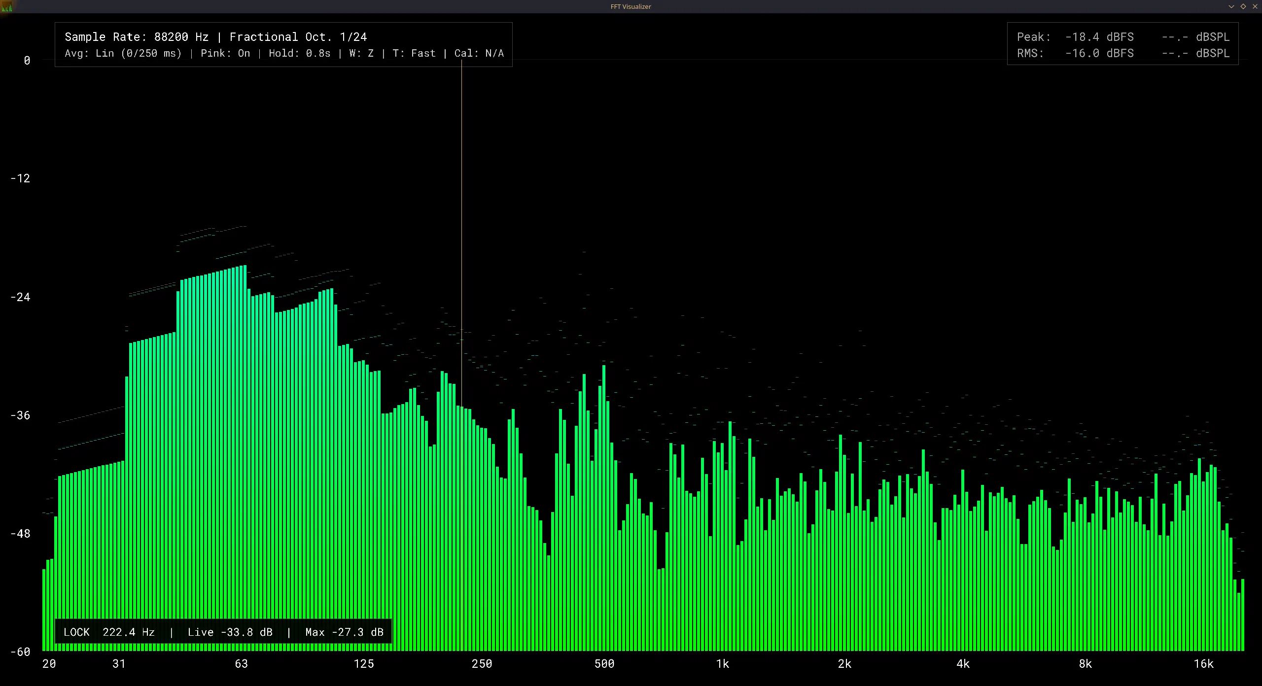 C FFT Visualizer spectrum view