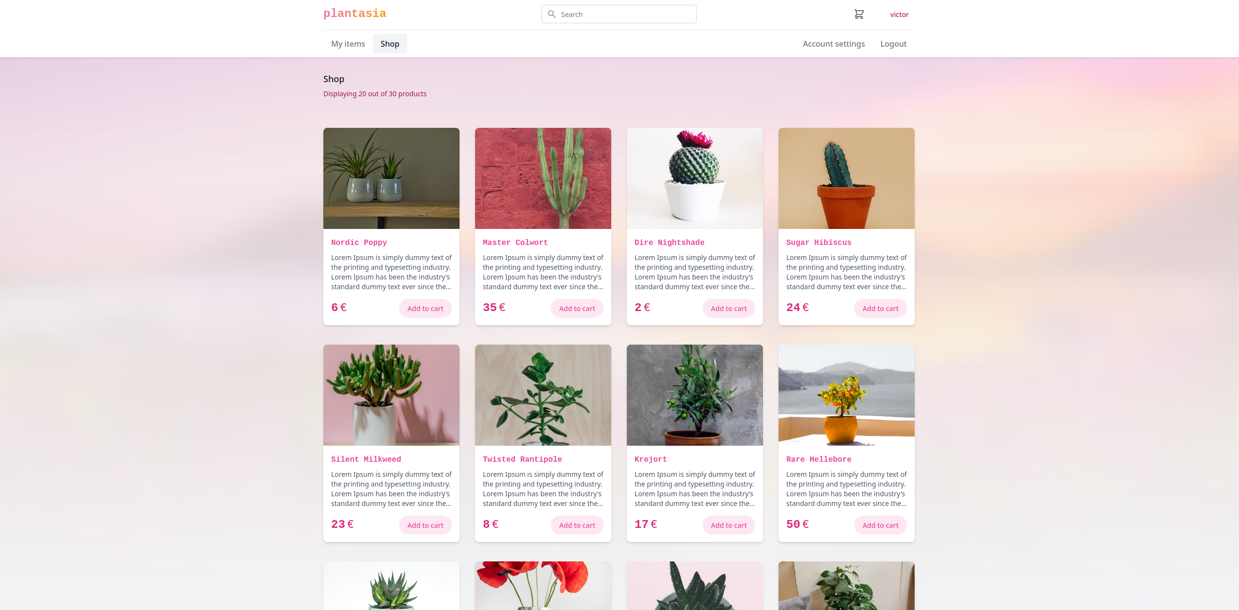 Plantasia shop page
